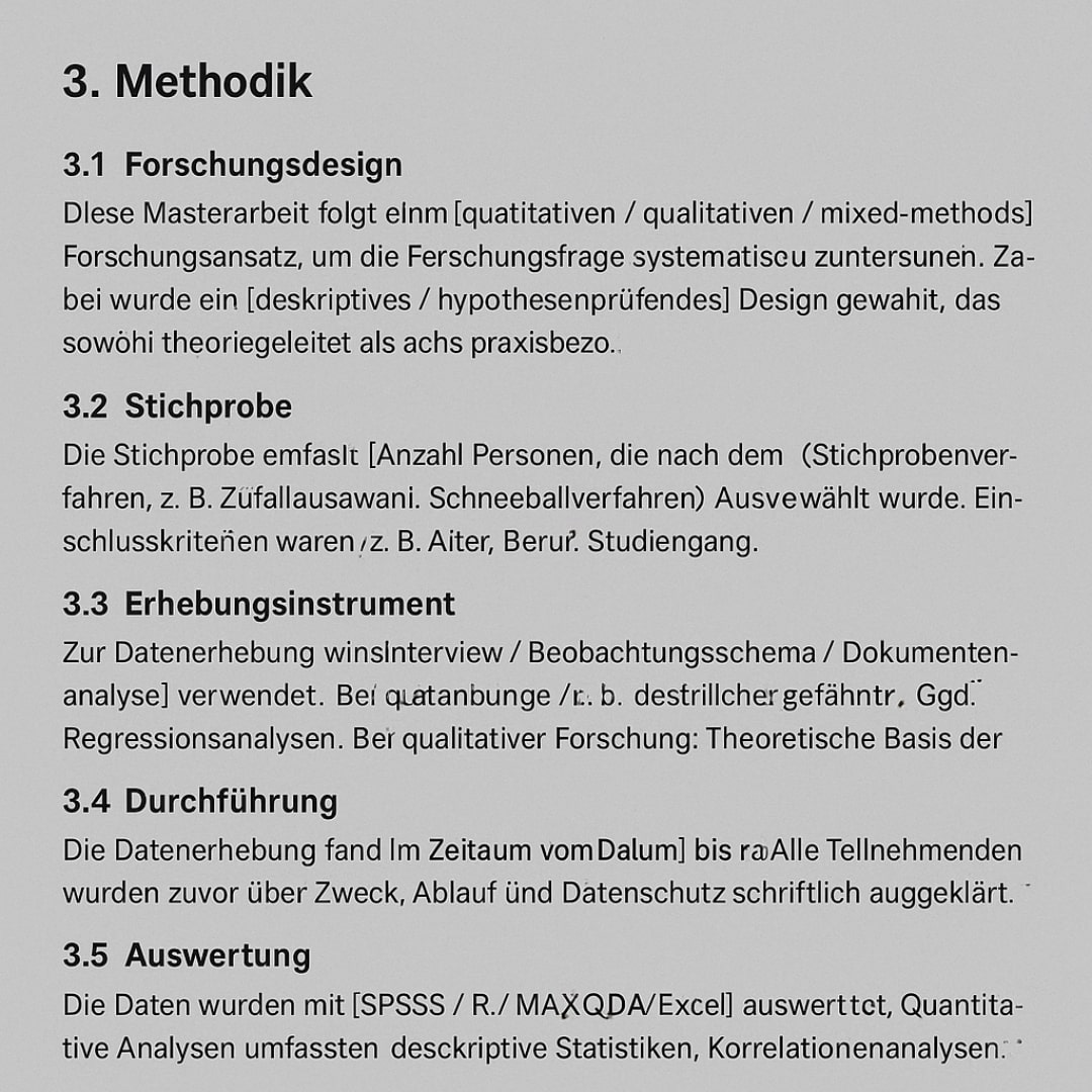 Methoden-Abschnitt Masterarbeit